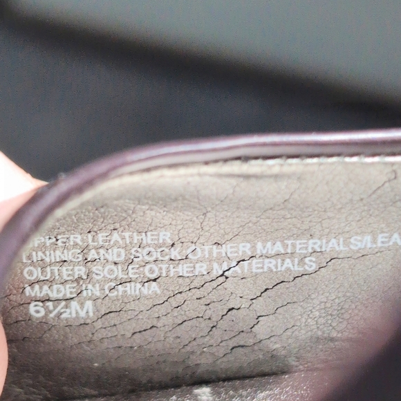 Banana Republic sz 6.5 Maroon Leather Open Toe Pumps Heels - Picture 11 of 11